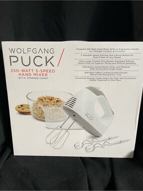 Wolfgang Puck White 250-Watt 5-Speed Hand Mixer